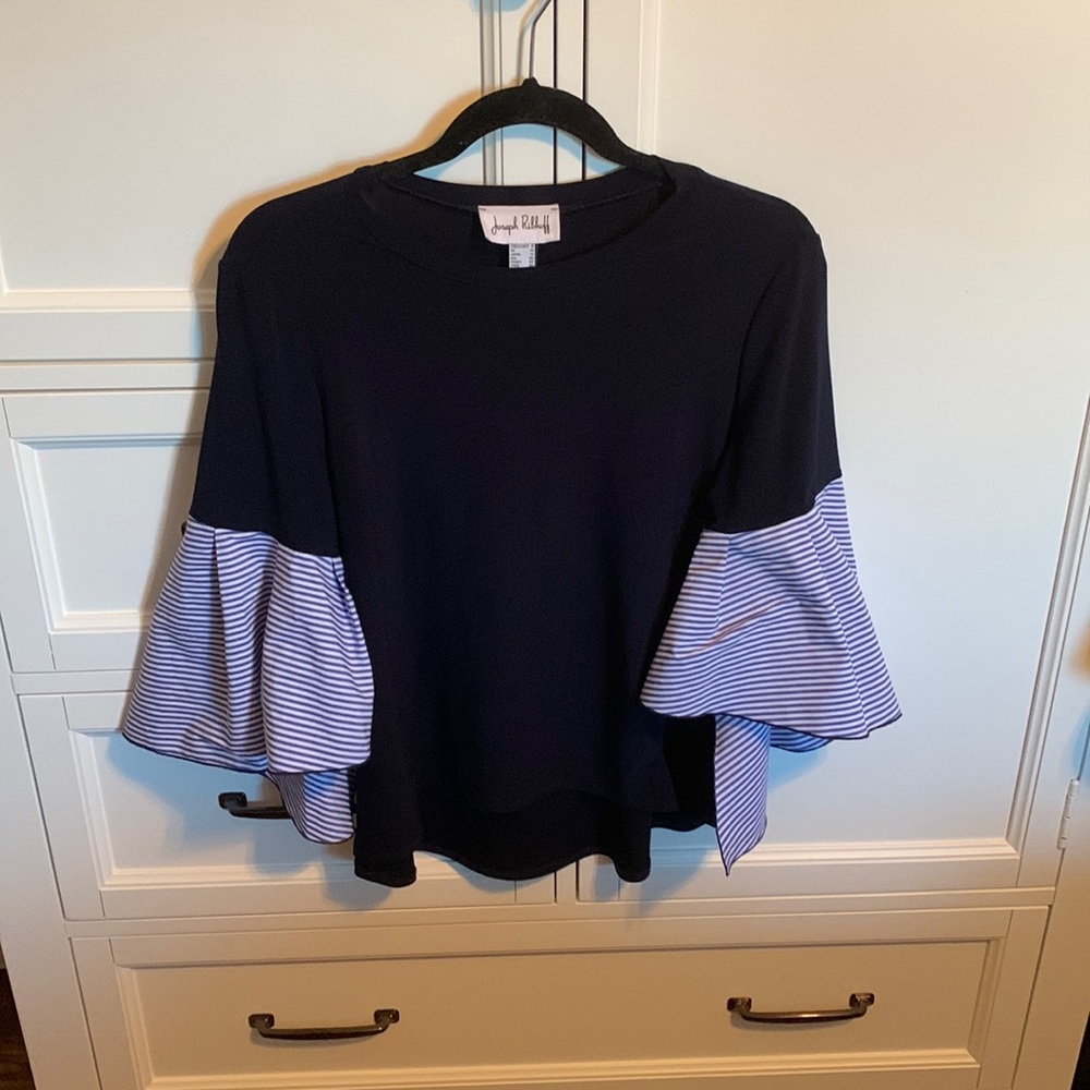 Joseph Ribkoff blue belle sleeve shirt